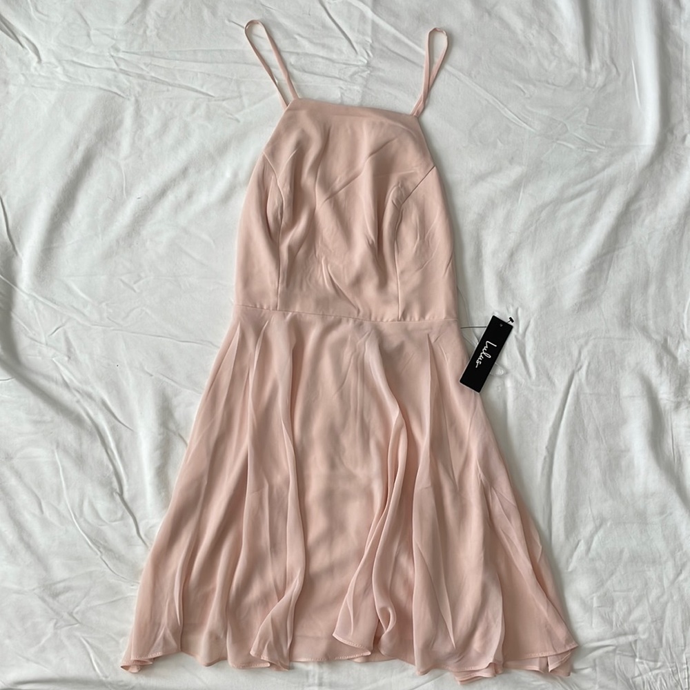 Lulus Letters of Love Backless Skater Dress